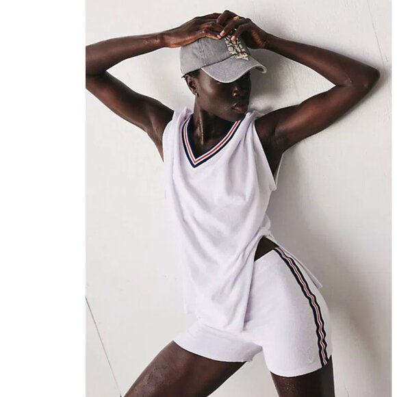 NWOT Free People Movement X Free People Towel Terry Tunic Shorts Set In White - Picture 3 of 10